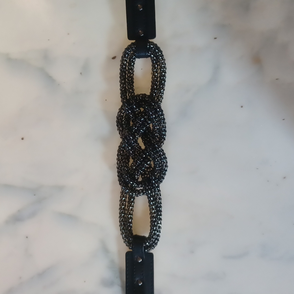 Fashion Belt Black and Gunmetal New without tags